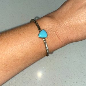 Adjustable Turquoise & Silver Cuff Bracelet